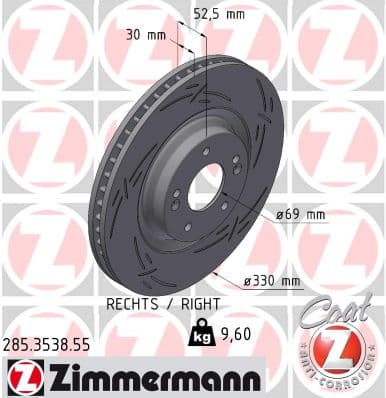 ZIMMERMANN Brzdový kotúč 285.3538.55 1