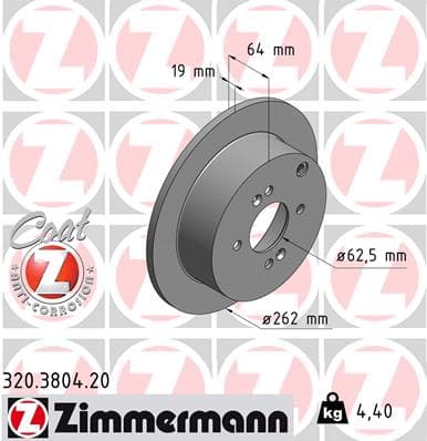 ZIMMERMANN Brzdový kotúč 320380420 1