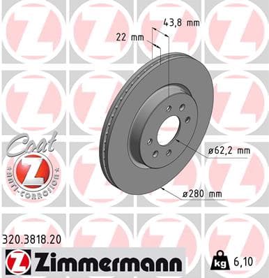 ZIMMERMANN Brzdový kotúč 320381820 1