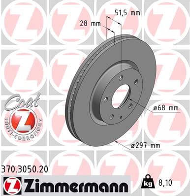 ZIMMERMANN Brzdový kotúč 370305020 1