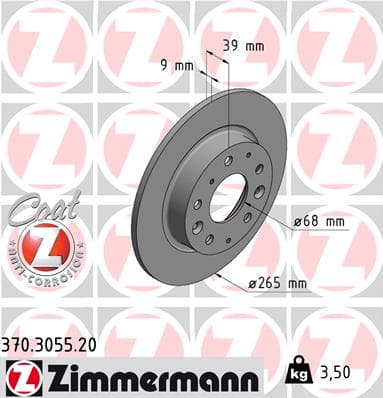 ZIMMERMANN Brzdový kotúč 370305520 1