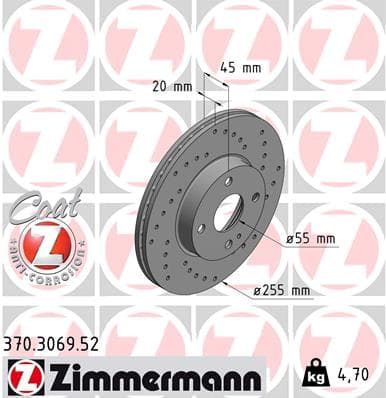 ZIMMERMANN Brzdový kotúč 370306952 1