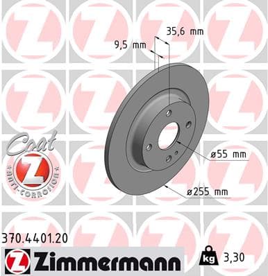 ZIMMERMANN Brzdový kotúč 370440120 1