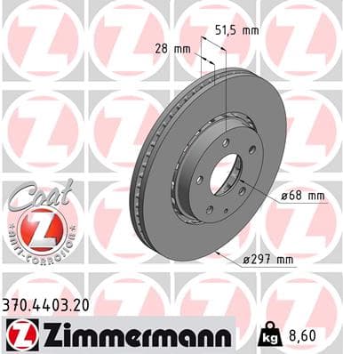 ZIMMERMANN Brzdový kotúč 370440320 1