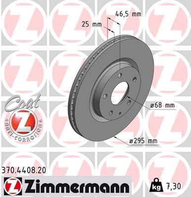 ZIMMERMANN Brzdový kotúč 370.4408.20 1