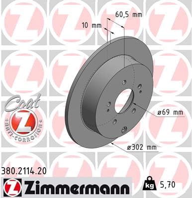 ZIMMERMANN Brzdový kotúč 380211420 1