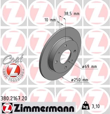 ZIMMERMANN Brzdový kotúč 380216720 1