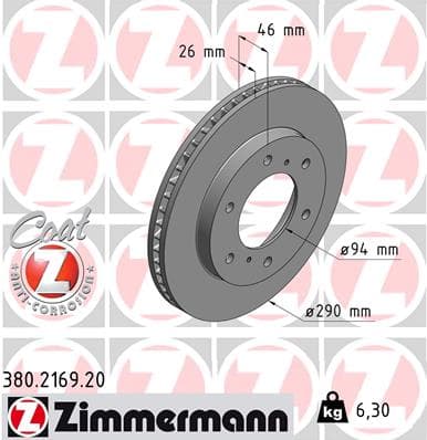 ZIMMERMANN Brzdový kotúč 380216920 1
