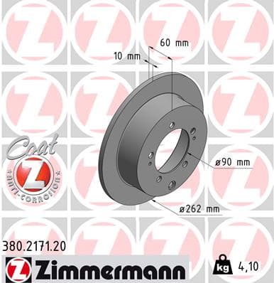 ZIMMERMANN Brzdový kotúč 380217120 1
