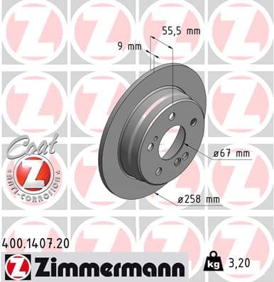 ZIMMERMANN Brzdový kotúč 400140720 1