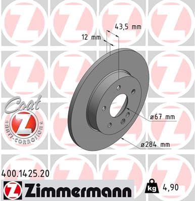ZIMMERMANN Brzdový kotúč 400142520 1