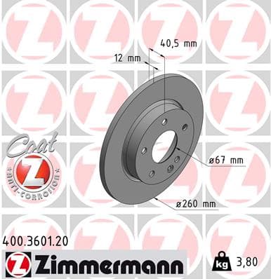 ZIMMERMANN Brzdový kotúč 400360120 1
