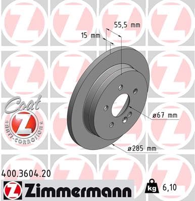 ZIMMERMANN Brzdový kotúč 400360420 1