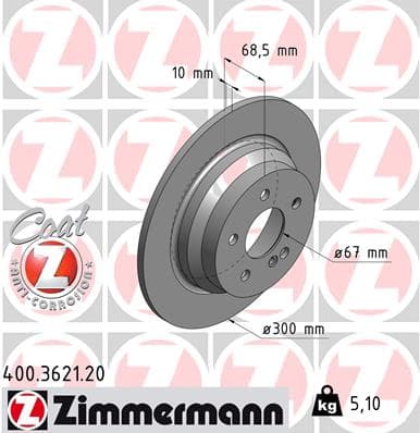 ZIMMERMANN Brzdový kotúč 400362120 1