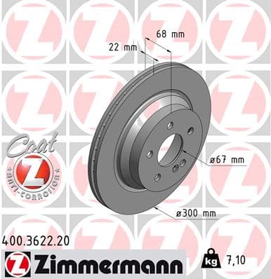 ZIMMERMANN Brzdový kotúč 400362220 1