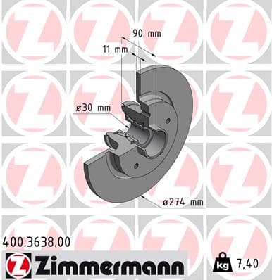 ZIMMERMANN Brzdový kotúč 400363800 1