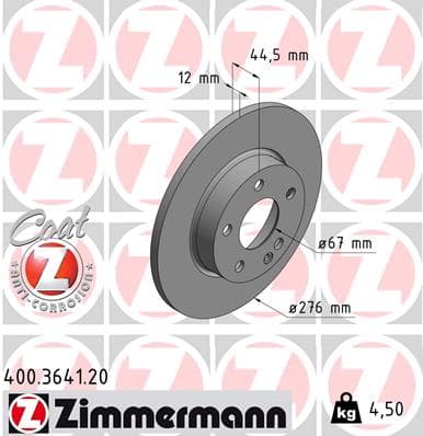ZIMMERMANN Brzdový kotúč 400364120 1