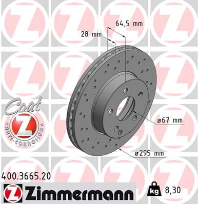 ZIMMERMANN Brzdový kotúč 400366520 1