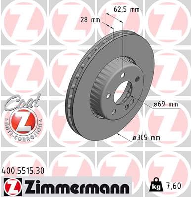 ZIMMERMANN Brzdový kotúč 400551530 1