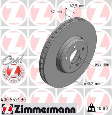 ZIMMERMANN Brzdový kotúč 400.5521.30 1