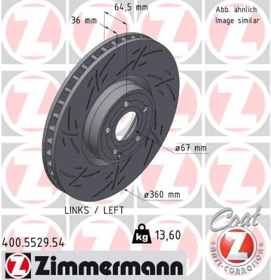 ZIMMERMANN Brzdový kotúč 400.5529.54 1