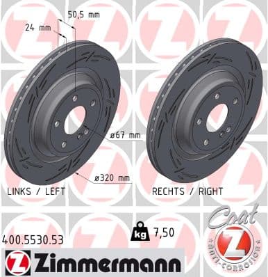 ZIMMERMANN Brzdový kotúč 400.5530.53 1