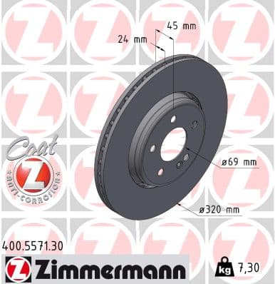 ZIMMERMANN Brzdový kotúč 400.5571.30 1