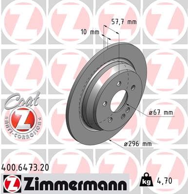 ZIMMERMANN Brzdový kotúč 400647320 1