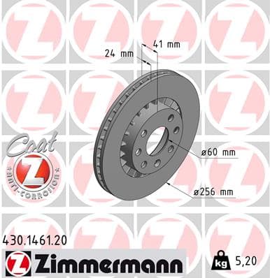 ZIMMERMANN Brzdový kotúč 430146120 1