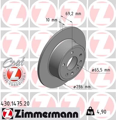 ZIMMERMANN Brzdový kotúč 430147520 1