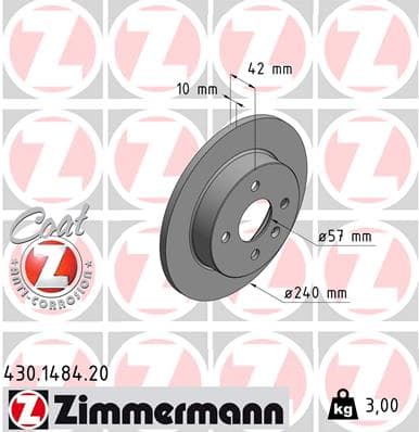 ZIMMERMANN Brzdový kotúč 430148420 1