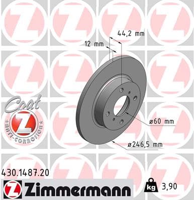 ZIMMERMANN Brzdový kotúč 430148720 1