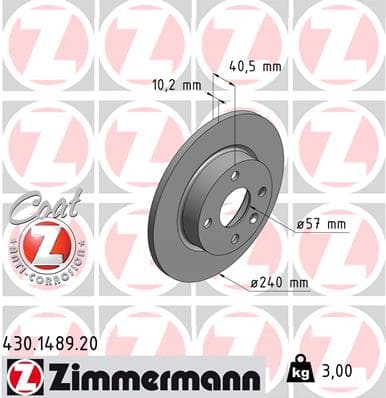 ZIMMERMANN Brzdový kotúč 430148920 1