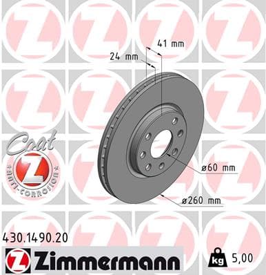 ZIMMERMANN Brzdový kotúč 430149020 1