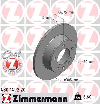 ZIMMERMANN Brzdový kotúč 430149220 1