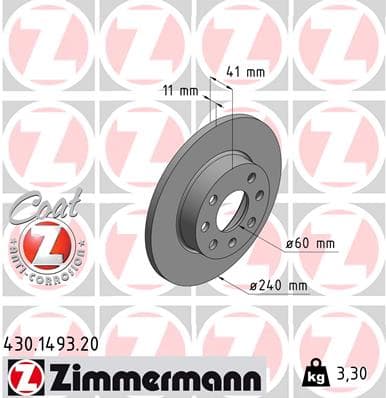 ZIMMERMANN Brzdový kotúč 430149320 1