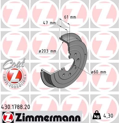 ZIMMERMANN Brzdový bubon 430178820 1