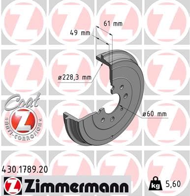 ZIMMERMANN Brzdový bubon 430178920 1