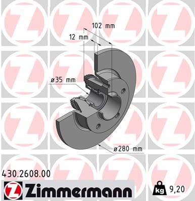 ZIMMERMANN Brzdový kotúč 430260800 1