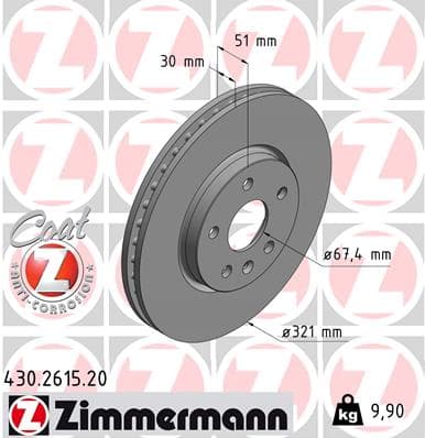 ZIMMERMANN Brzdový kotúč 430261520 1