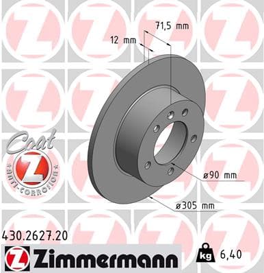 ZIMMERMANN Brzdový kotúč 430262720 1