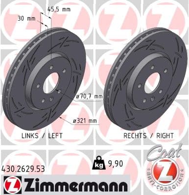 ZIMMERMANN Brzdový kotúč 430.2629.53 1