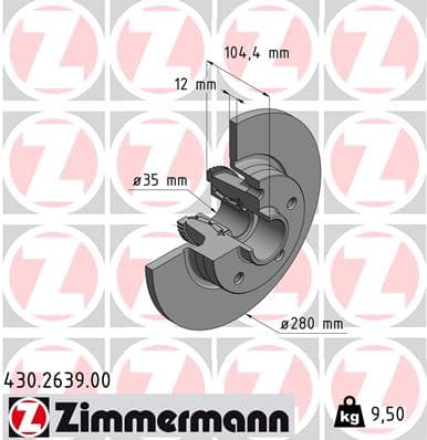 ZIMMERMANN Brzdový kotúč 430263900 1