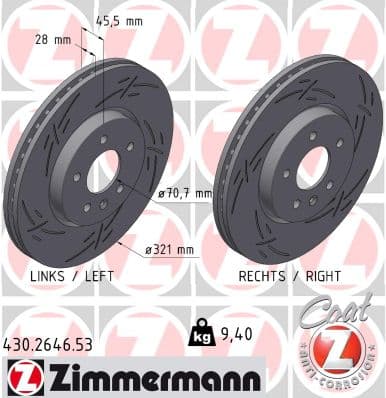 ZIMMERMANN Brzdový kotúč 430.2646.53 1