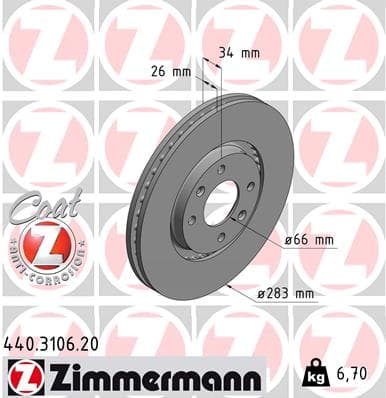 ZIMMERMANN Brzdový kotúč 440310620 1