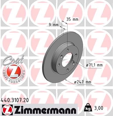 ZIMMERMANN Brzdový kotúč 440310720 1
