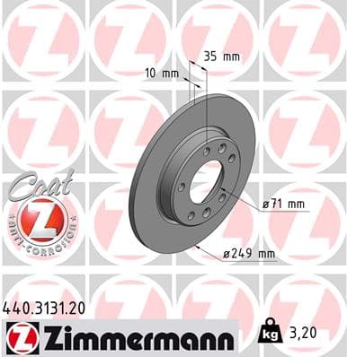ZIMMERMANN Brzdový kotúč 440313120 1