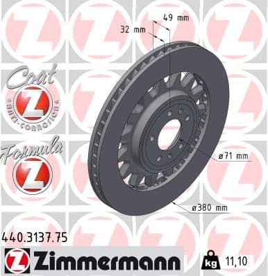 ZIMMERMANN Brzdový kotúč 440.3137.75 1