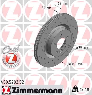ZIMMERMANN Brzdový kotúč 450520252 1