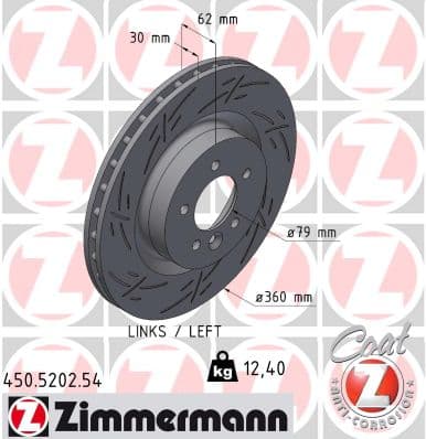 ZIMMERMANN Brzdový kotúč 450.5202.54 1